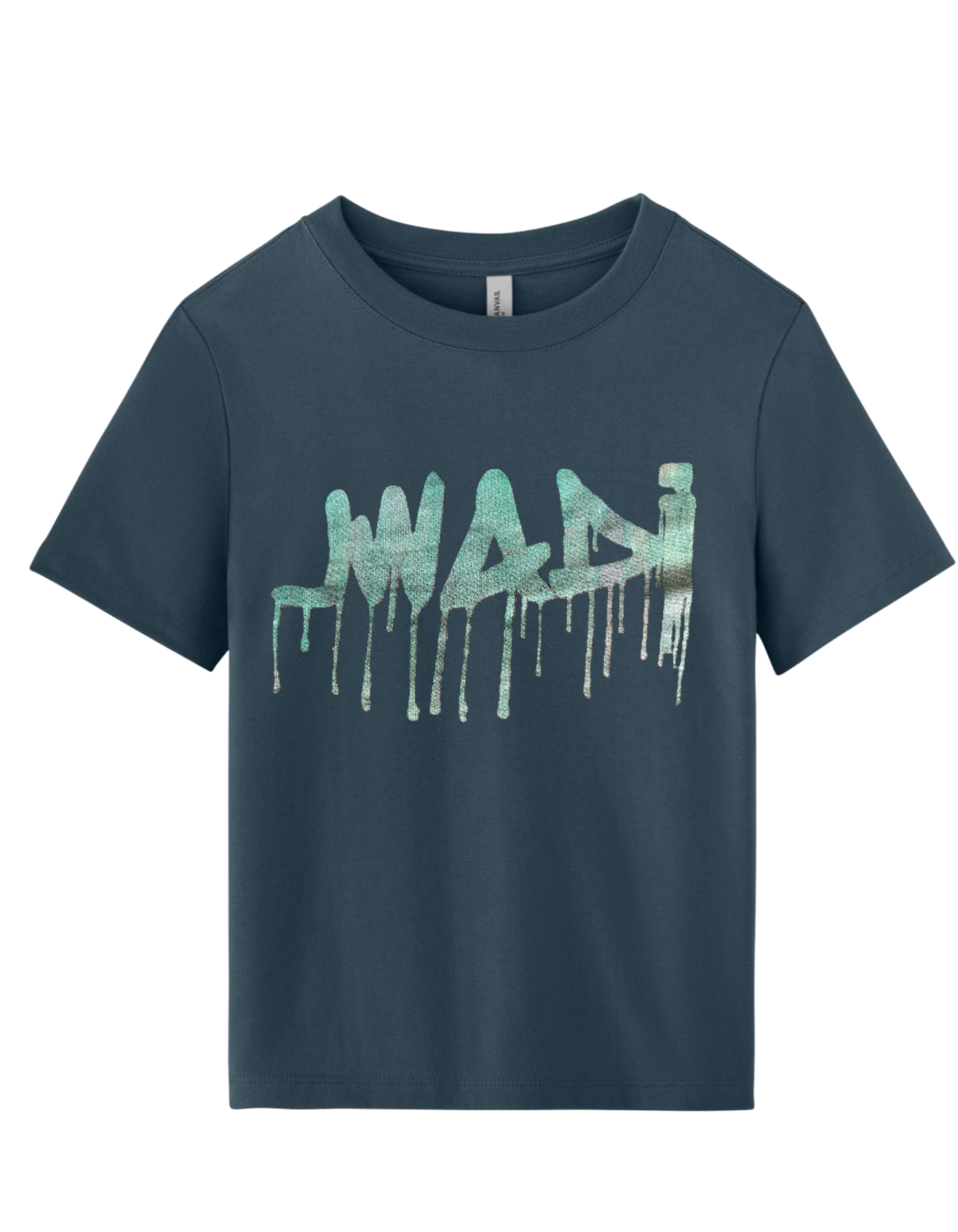 GRAFFIT TEE - WOMENS VINTAGE NAVY W/ GREEN & PURPLE - S