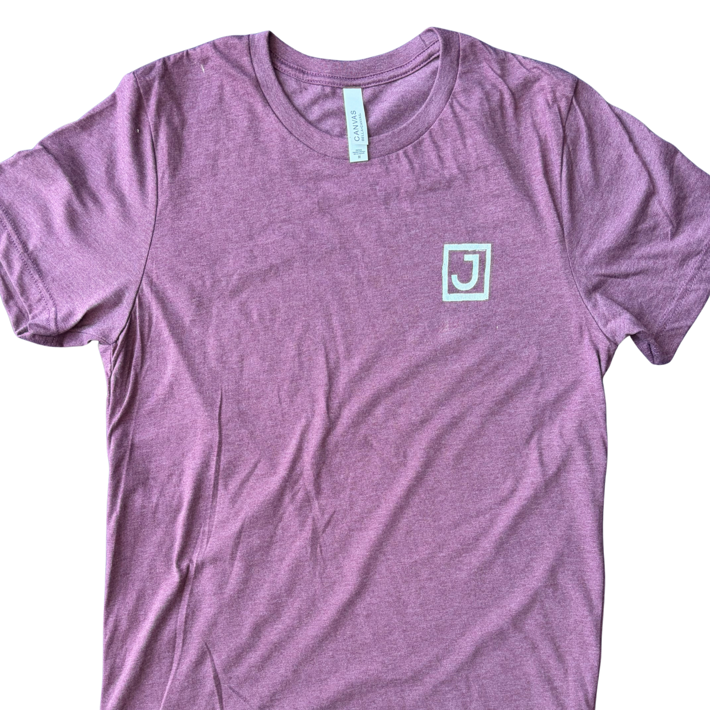THE SQUARE "J" TEE W/ DAY OFF BACK - PURPLE / WHITE - M