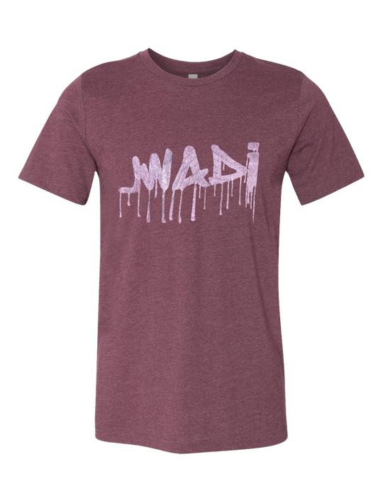 GRAFFITI TEE - HEATHER MAROON W/ PURPLE - XL