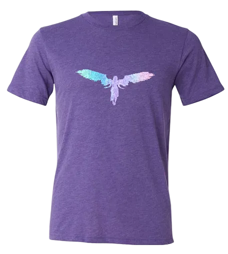 M-ANGELW/ DAY OFF BACK TEE - PURPLE / MULTICOLOR